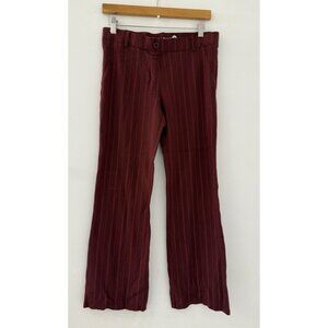 Betabrand Women's Maroon Stripe Boot Cut Pocket Dress Pants Size Medium